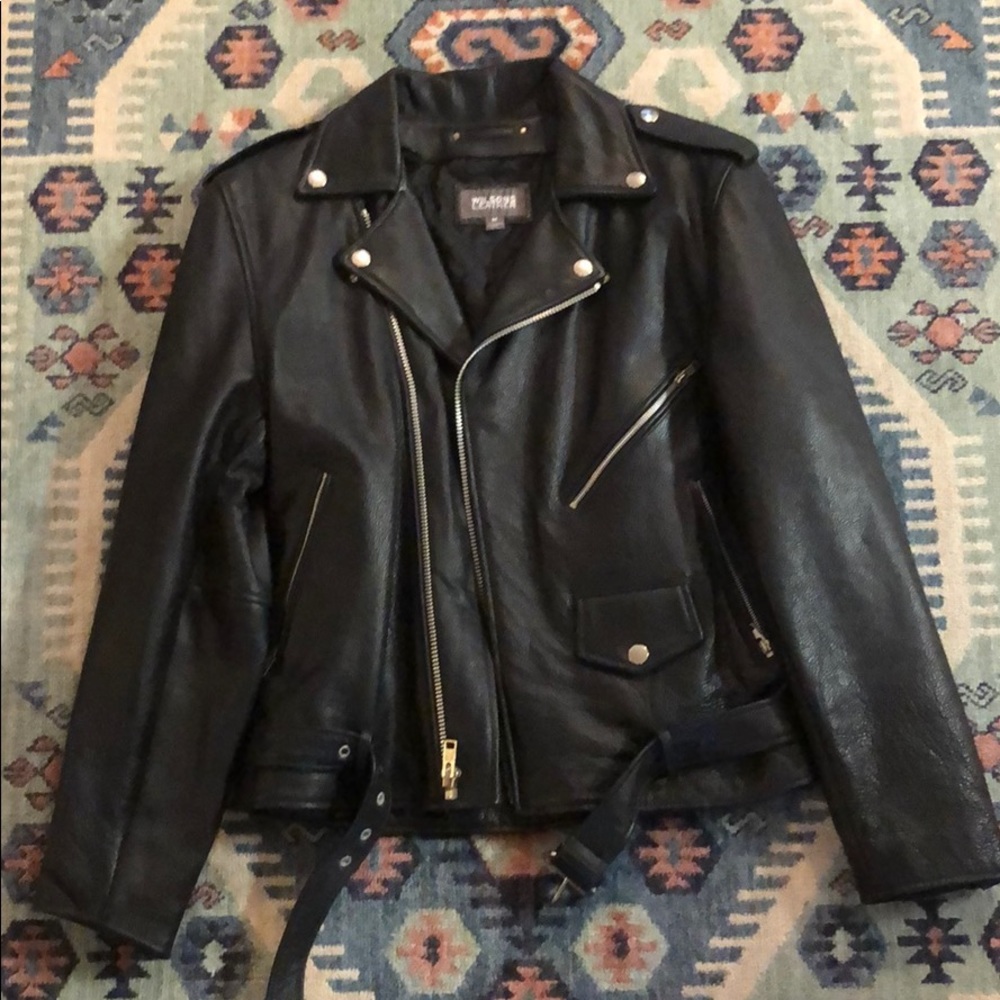 Black Leather Jacket (Motorcycle Jacket)